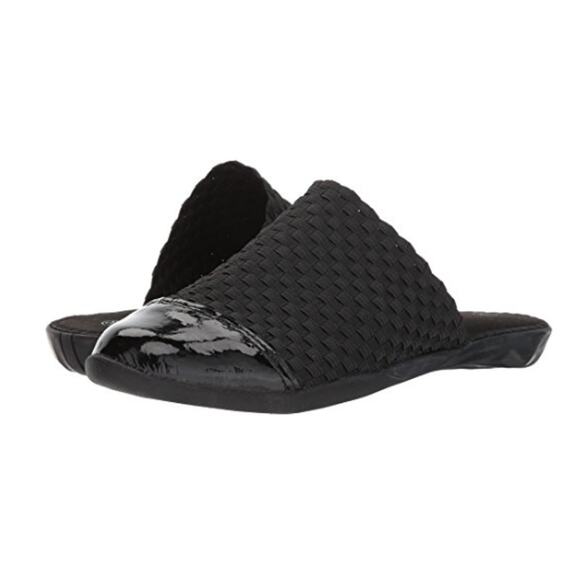 VENTI-LULIA-SMO_Womens-Bernie-  Bernie Mev Rivera Slide Clog Mules Women 8/39 Black Woven Patent Toe Clean NWOB